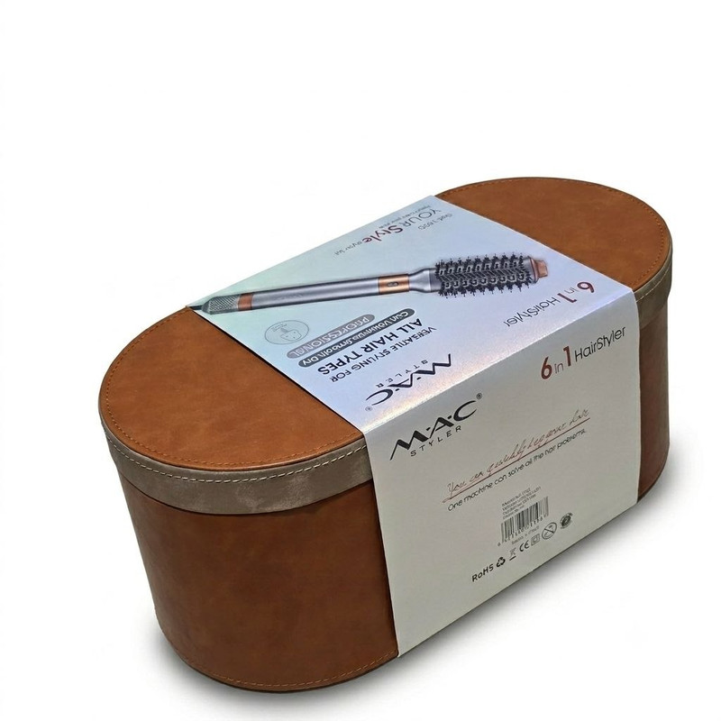 برس حرارتی و سشوار چرخشی ۶ کاره مک استایلر مدل Ref-1520 با ۶ سری حالتدهنده و کیف نگهداری چرمی در لومینو قشم