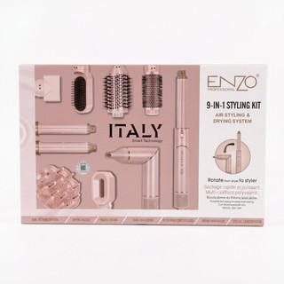 تصویر بستهبندی سشوار حرفهای و ست حالتدهنده ۹ کاره ENZO Professional مدل EN-755P با موتور 1500 وات و فناوری Ionic در لومینو قشم
