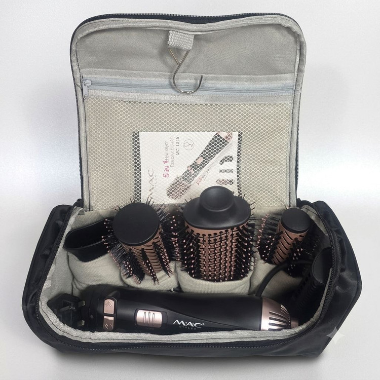 سشوار برسدار چرخشی 5 کاره مک استایلر مدل MC-1515 با توان 1200 وات، سریهای متنوع و کیف نگهداری در لومینو قشم