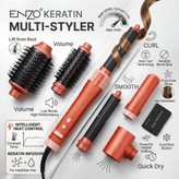 معرفی قابلیتهای سشوار برسدار ENZO Keratin Multi Styler B2 شامل فرکننده، صافکننده، حجمدهنده و خشککن سریع در لومینو قشم