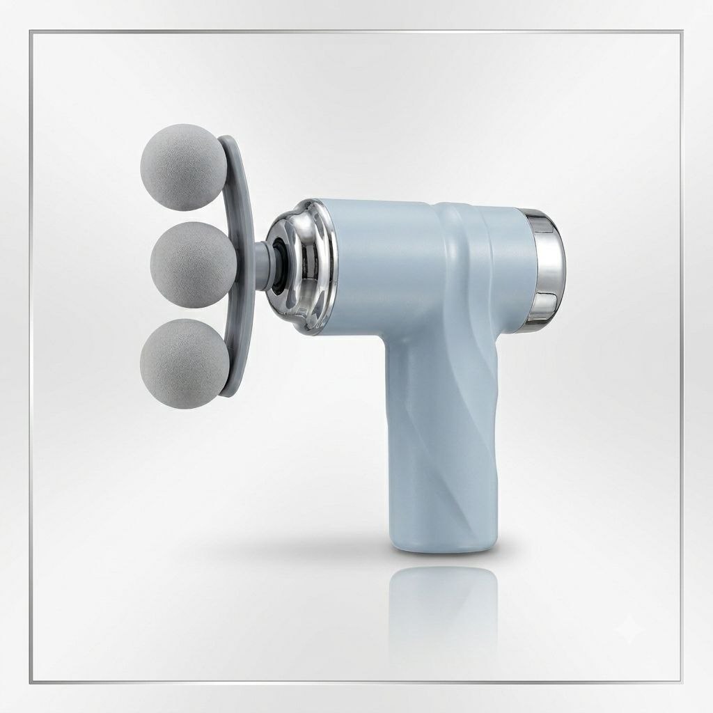 بسته‌بندی ماساژور تفنگی شارژی LM-810T مدل Massage Fascial Gun رنگ آبی