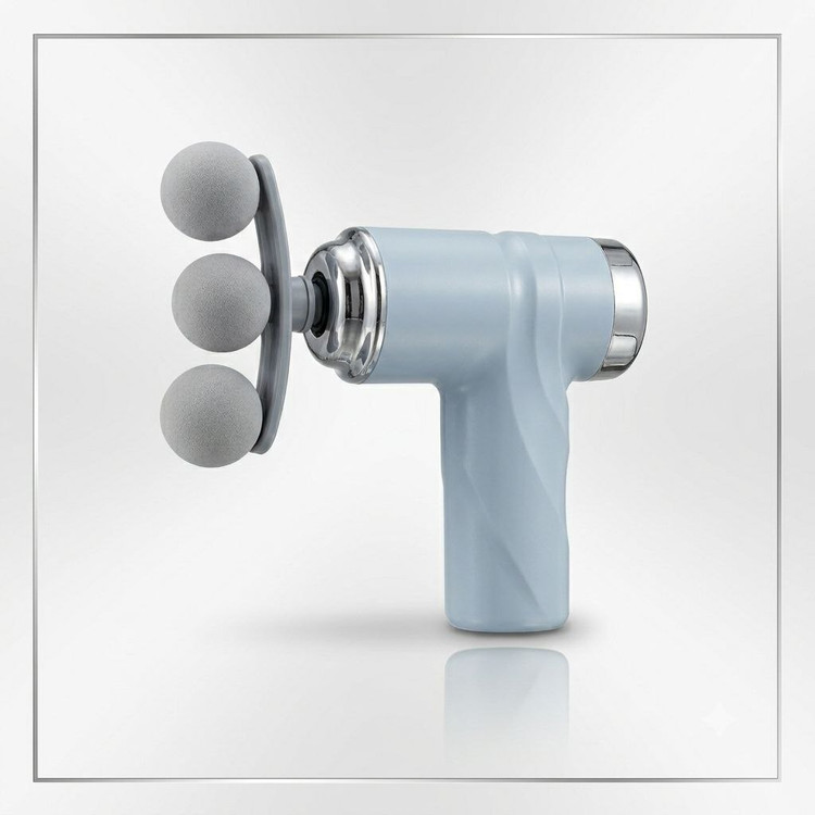 بستهبندی ماساژور تفنگی شارژی LM-810T مدل Massage Fascial Gun رنگ آبی