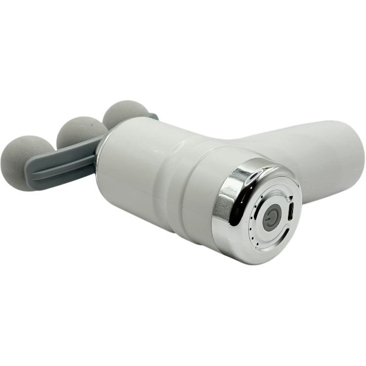 نمای پشت ماساژور تفنگی شارژی LM-810T با دکمه پاور، درگاه شارژ Type-C و طراحی ارگونومیک
