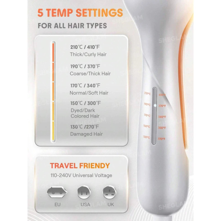 فناوری یون منفی و پوشش Gloss Pro در ویور مو شیگلم Beach Babe Hair Waver در لومینو قشم
