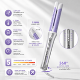 تصویر معرفی ویژگیهای فرکننده مو شیگلم مدل One Touch Airflow Styler Pro بنفش سایز 25 با فناوری Airflow، 5 سطح تنظیم دما، چرخش 360 درجه کابل و ولتاژ جهانی در لومینو قشم