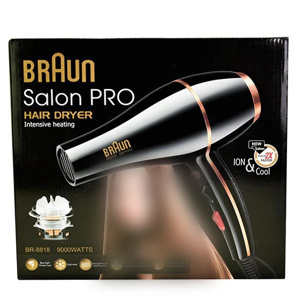 بستهبندی سشوار حرفهای براون مدل BR-8818 در لومینو قشم