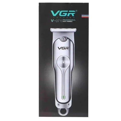 ماشین اصلاح موی سر و صورت وی جی آر مدل VGR V-071 Professional با تیغه استیل ضد زنگ، رنگ نقره‌ای، مناسب اصلاح سر، صورت و بدن در لومینو قشم