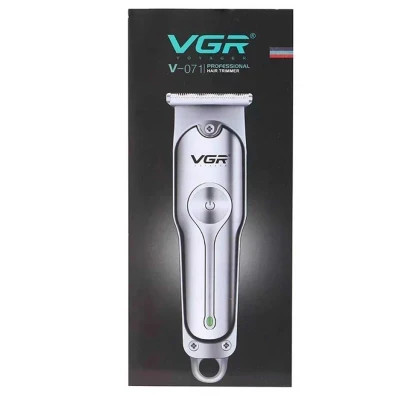 ماشین اصلاح موی سر و صورت وی جی آر مدل VGR V-071 Professional با تیغه استیل ضد زنگ، رنگ نقرهای، مناسب اصلاح سر، صورت و بدن در لومینو قشم