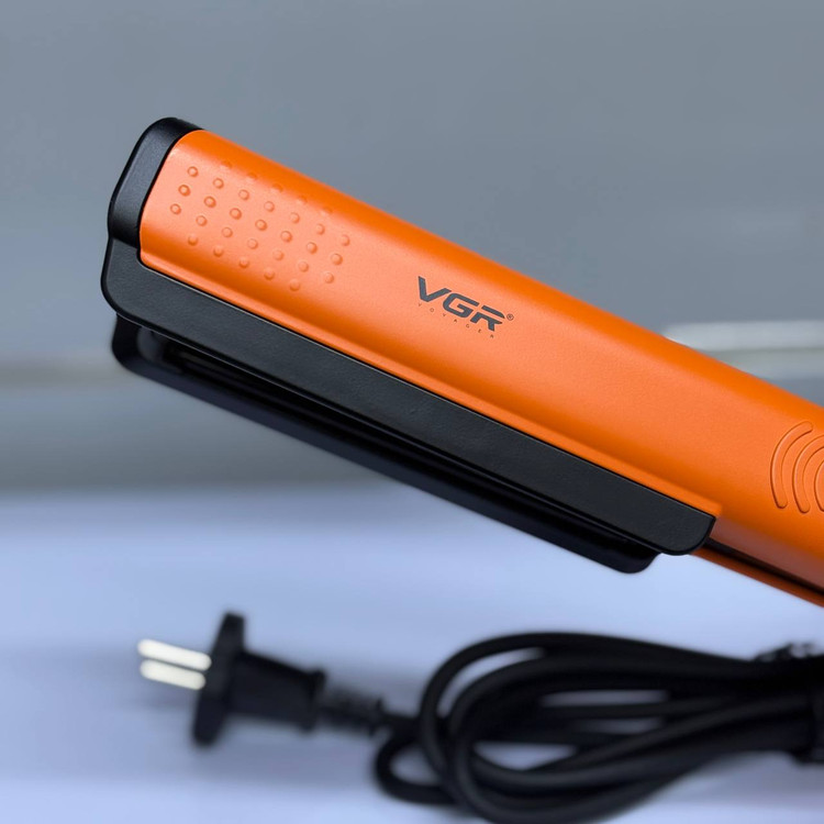 نمای نزدیک اتو مو حرفه ای VGR V-550 نارنجی در لومینو قشم