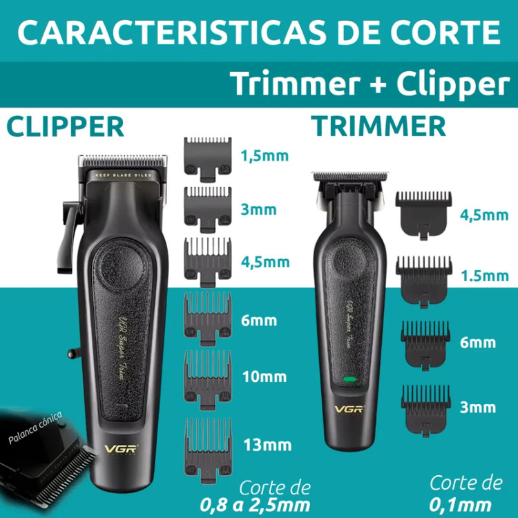 شانه های اصلاح ماشین VGR V-197 V-995 با 10 سری لومینو قشم